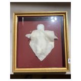 SHADOW BOX 12" X 13" 2.5" H W/ LINEN HANKIE