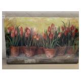 POTTED TULIP PICTURE ON CANVAS 20" X 32"