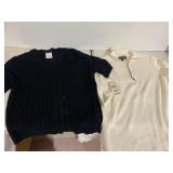 RALPH LAUREN ZIPPER FRONT, NEW BLACK SWEATER,