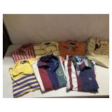 L - 7 SHORT SLEEVE POLO AND HILFIGER SHIRTS,