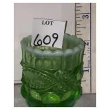 2" H OPALESCENT EDGE TOOTHPICK HOLDER SIGNED