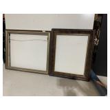 24X27 GOLD WOOD FRAME AND 25X21 BURLED WOOD FRAME