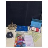 BOXES, YARN, SHOE LACE CLAMPS/ STRING HOLDERS