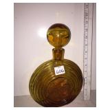 AMBER GLASS BOTTLE W/ STOPPER