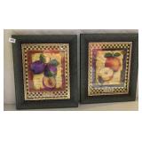 PLUM PRINT & APPLE PRINT & APRICOT WOOD FRAMES20"