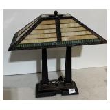 DESK LAMP-STAINED GLASS SHADE 19.5" H X 19" W X