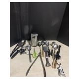 STAINLESS CAN OPENER, UTENCILS, ETC.