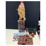CHRISTMAS BALLS, BASKETS, TABLE RUNNERS