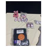 DOLL SHOES, NEW BABY CLOTHES