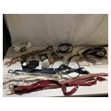 TURQUOISE STYLE BELT, SUSPENDERS, SILVER LARGE