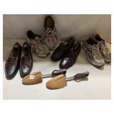 TWO PAIRS SZ. 10.5 SHOES W/ FORMS & (2) SZ. 11