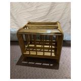 HEAVY WOOD DOUBLE SIDED MAGAZINE RACK,