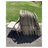 METAL FOLDING CHAIRS, 13 TOTAL