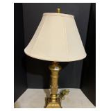 GOLD FINISH SQ. BASE LAMP CREAM COLOR SHADE
