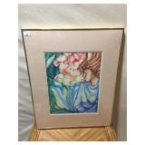 WATERCOLOR BY E MERRILL "DREAM GARDEN" 30 H X