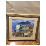 OIL ON CANVAS BY SKOMISI, HOUSE SCENE BY THE