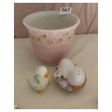 AVON EASTER PLATTERS, SALT/PEPPER, FLOWERPOT