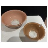 TWO GLASS CORNING BOWLS PINK
