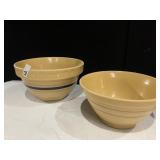 YELLOW WARE BOWLS SMALLER ONE HAS STRESS CRACK