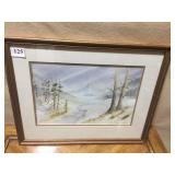 WATERCOLOR "WINTER SCENE" BY J. S. PLOVACK 15 H X