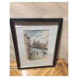 WATERCOLOR SIGNED JAN CORTHANS "CANAL GRANDE" 18