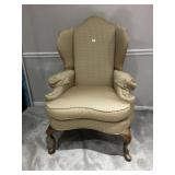 ARM CHAIRS TURNED LEGS W/ PIPING ON TRIM, ARM