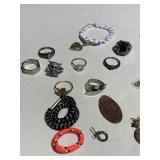 JEWELRY COSTUME AND SOME STERLING RINGS
