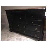 EBONY DRESSER W/ LIGHT WOOD TOP