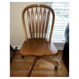 5 WHEELBASE OAK ROLLING OFFICE CHAIR