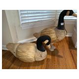 PAIR OF HAND-CRAFTED SWANS 14 & 24" H - 24" L