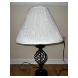 WOVEN CENTER LAMP W/ PLEATED SHADE