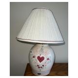 HAND PAINTED LAMP HEART CENTER 19" H