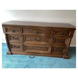 DRESSER W/ MIRROR BOTTOM DRAWER SLIDE BROKEN 62"