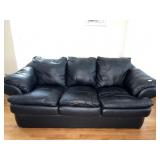 NEW GENERATIONS FAUX BLACK LEATHER SOFA 81" L