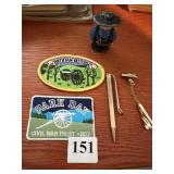 LEAD FIGURE, PATCHES, PEN ETC,