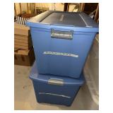 2 BLUE LARGE STORAGE TUBS