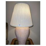 54" H TAN LAMP CERAMIC BASE W/ SHADE