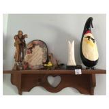 WALL SHELF, GORD PENGUIN, ETC.