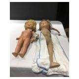 DOLLS, 1 WITH LEATHER FACE CLOTH BODY, WEST