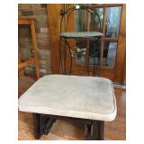 METAL CHAIR, OTTOMAN TOP NOT ATTACHED,