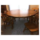 TABLE WITH 6 CHAIRS, 63 X 55 DROP LEAF WITH 9"