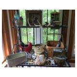 DEER ANTLERS, BIRD PLANTER, WOVEN BASKET, ETC.