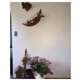 BIRD HOUSES, WALL SHELF, WATER PITCHERS