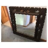 WOODEN MIRROR 34.5 SQUARE