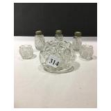 COVERED CANDY DISH, SALT & PEPPER SHAKERS,