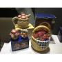 APPLE BASKET COOKIE JAR, SUGAR CREAMER, TEA POT