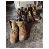 3 PAIRS USED BOOTS 9.5