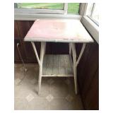 FAUX BAMBOO WOOD SIDE TABLE, 19X28