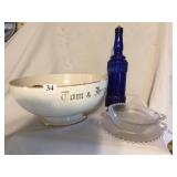 DRESDEN TOM & JERRY BOWL CHIPPED, CANDLEWICK BOWL