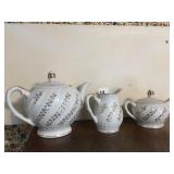 TEA POT, CR/ SUGAR, HAND PAINTED NIPPON CONDIMENT